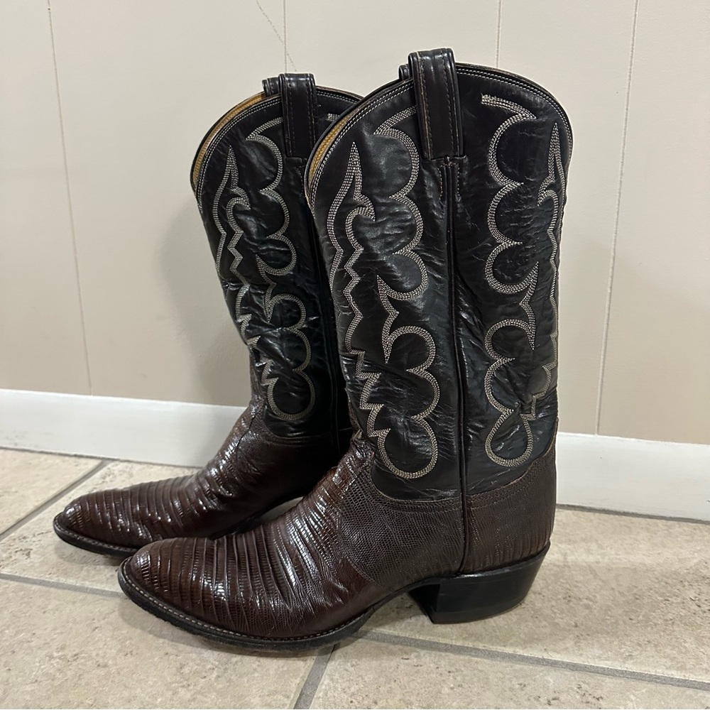 Vintage Tony Lama 8012 Lizard Leather Men’s Cowboy Boots Sz 10.5B or Women’s 12